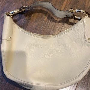 Off-white pebble Gucci bamboo ring hobo bag